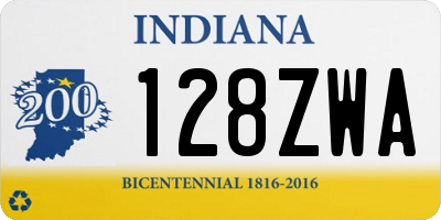 IN license plate 128ZWA