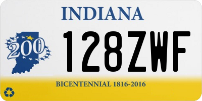 IN license plate 128ZWF