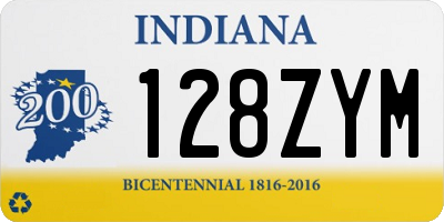 IN license plate 128ZYM
