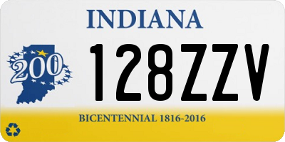 IN license plate 128ZZV