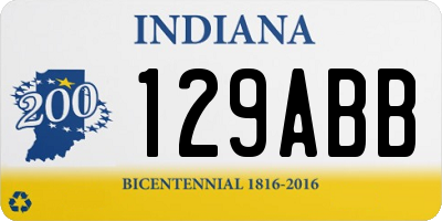 IN license plate 129ABB
