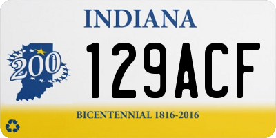 IN license plate 129ACF