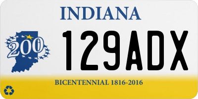 IN license plate 129ADX