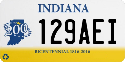 IN license plate 129AEI