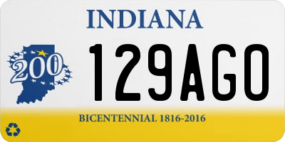 IN license plate 129AGO