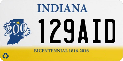 IN license plate 129AID