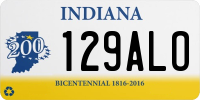 IN license plate 129ALO