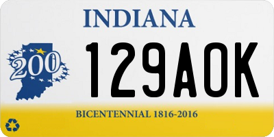 IN license plate 129AOK