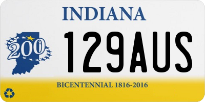 IN license plate 129AUS