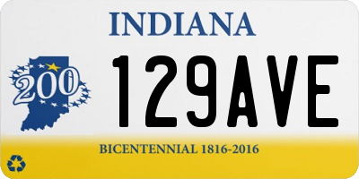 IN license plate 129AVE