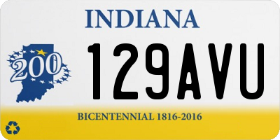 IN license plate 129AVU