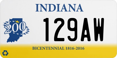 IN license plate 129AW