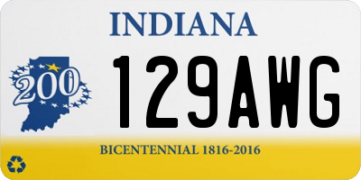 IN license plate 129AWG