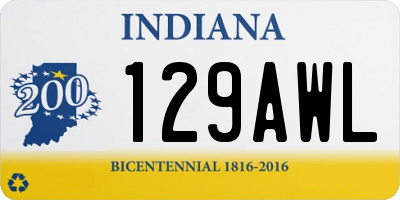 IN license plate 129AWL