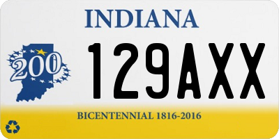 IN license plate 129AXX