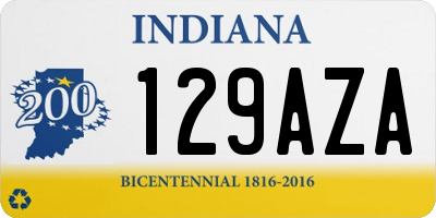 IN license plate 129AZA