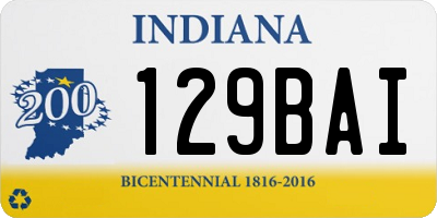 IN license plate 129BAI