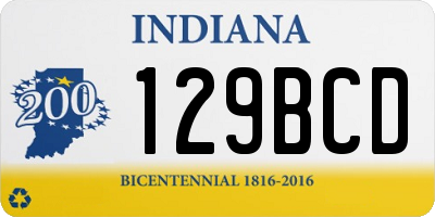 IN license plate 129BCD