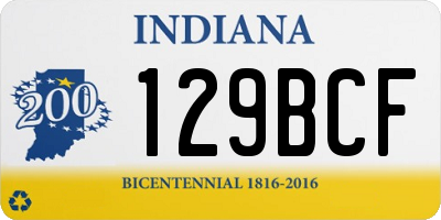 IN license plate 129BCF