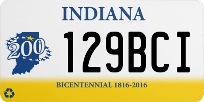 IN license plate 129BCI