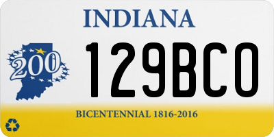 IN license plate 129BCO