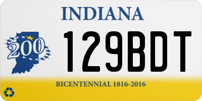 IN license plate 129BDT