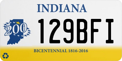 IN license plate 129BFI