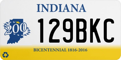 IN license plate 129BKC
