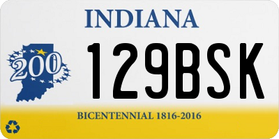 IN license plate 129BSK