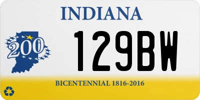 IN license plate 129BW