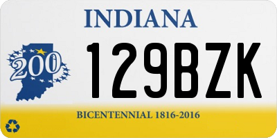 IN license plate 129BZK