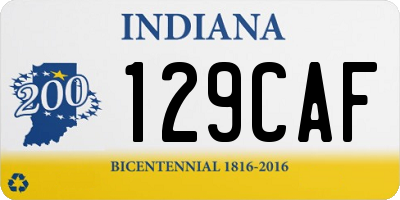 IN license plate 129CAF