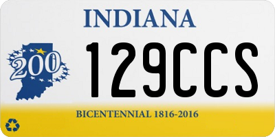 IN license plate 129CCS