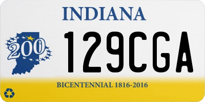IN license plate 129CGA