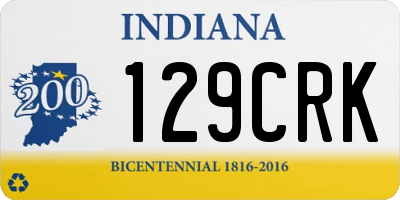 IN license plate 129CRK