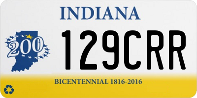 IN license plate 129CRR