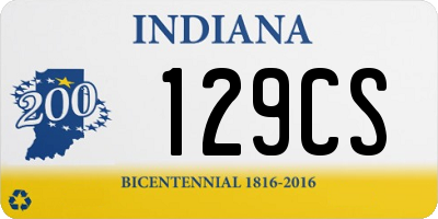 IN license plate 129CS