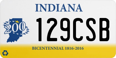 IN license plate 129CSB