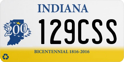 IN license plate 129CSS