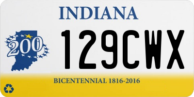 IN license plate 129CWX