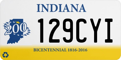 IN license plate 129CYI