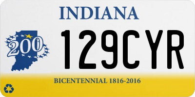 IN license plate 129CYR