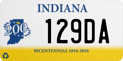 IN license plate 129DA