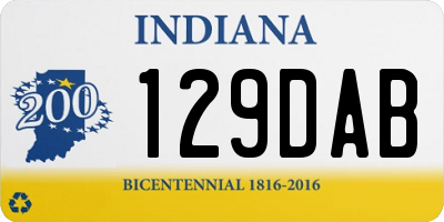 IN license plate 129DAB