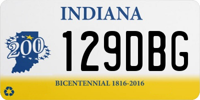 IN license plate 129DBG