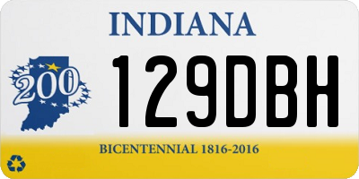 IN license plate 129DBH