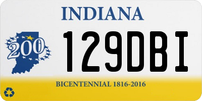 IN license plate 129DBI