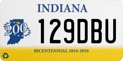 IN license plate 129DBU