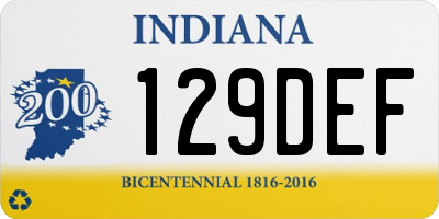 IN license plate 129DEF