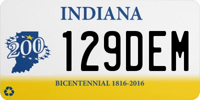 IN license plate 129DEM
